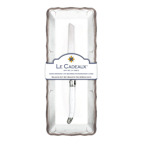 Rustica Antique White Baguette Tray Gift Set by Le Cadeaux