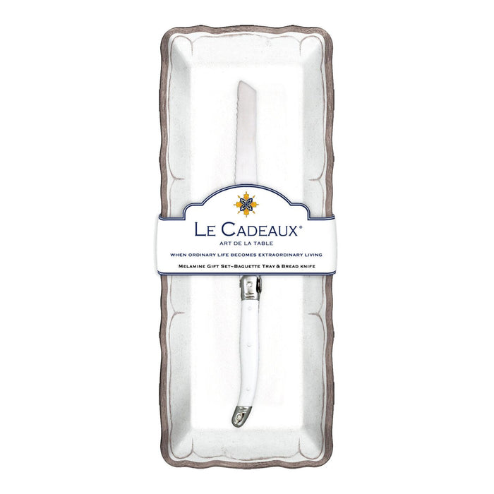 Rustica Antique White Baguette Tray Gift Set by Le Cadeaux