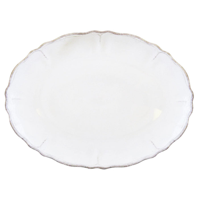Rustica Antique White Oval Platter by Le Cadeaux