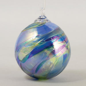 Sapphire Feather Chip Classic Round Ornament