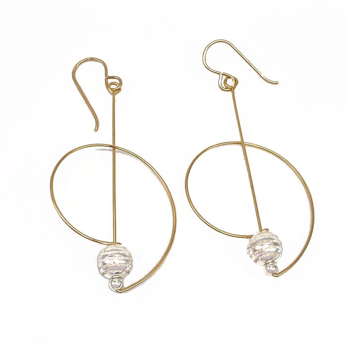 Saturn Airy Statement Earring in Gold Fill