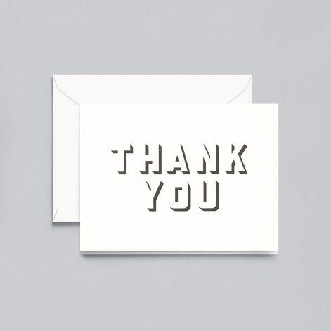 Crane Paper Shadow Pressed Thank You Pearl White Lettra® Boxed Notes