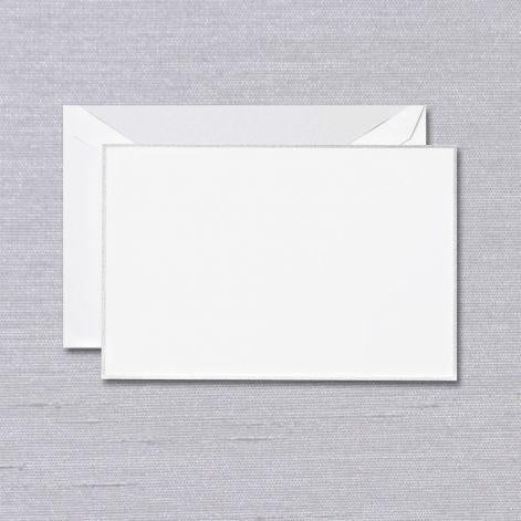 Crane Paper Silver Bordered Pearl White Boxed Cards