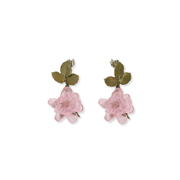 Silver Seasons Blushing Rose Post Earrings by Michael Michaud