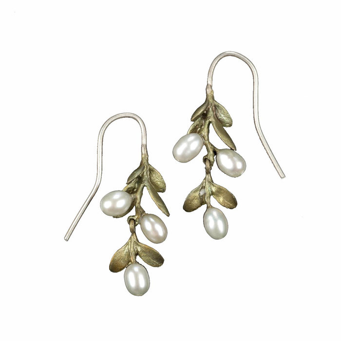 Silver Seasons Boxwood Wire Drop Earrings by Michael Michaud