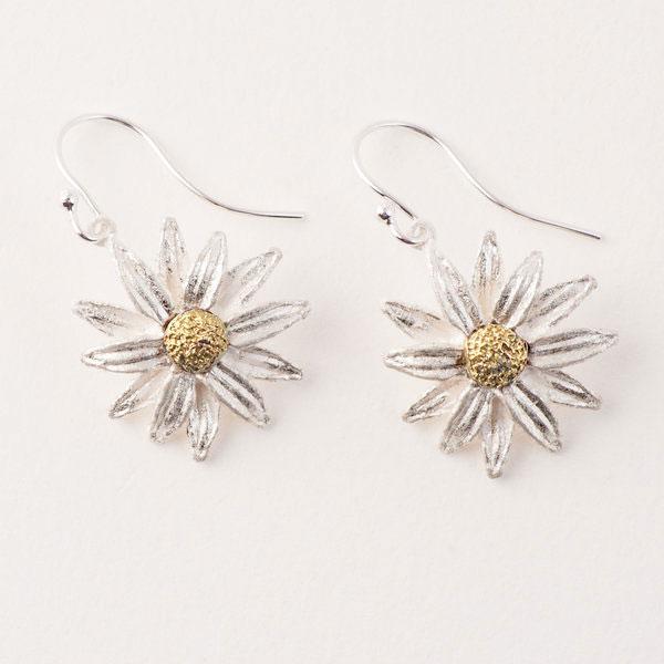 Silver Seasons Daisy Wire Drop Earrings by Michael Michaud