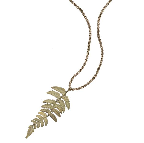 Silver Seasons Fern Pendant Necklace 30" Chain by Michael Michaud