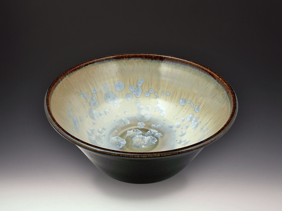 Small Bowl in Ivory Crystal Dark Olive by Indikoi