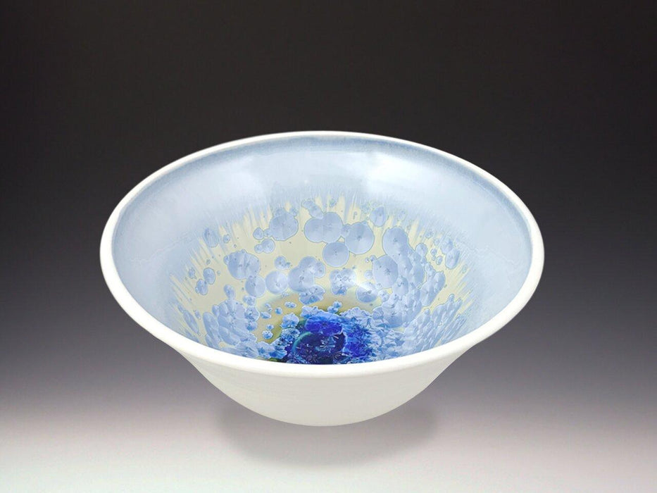 Small Bowl in Ivory Crystal White Blue by Indikoi