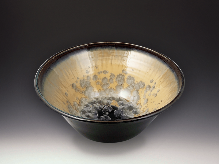 Small Bowl in Mocha Crystal Dark Olive by Indikoi