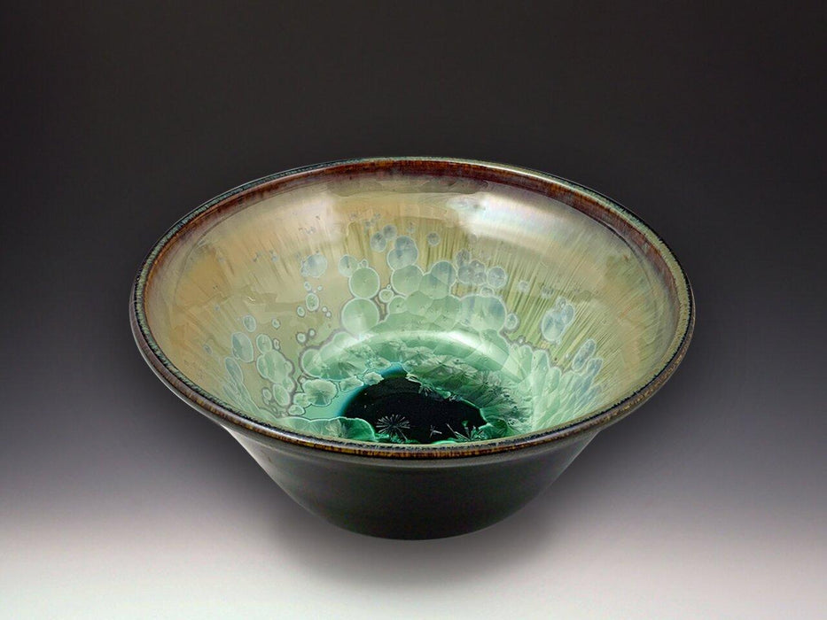 Small Bowl in Patina Crystal Dark Olive by Indikoi