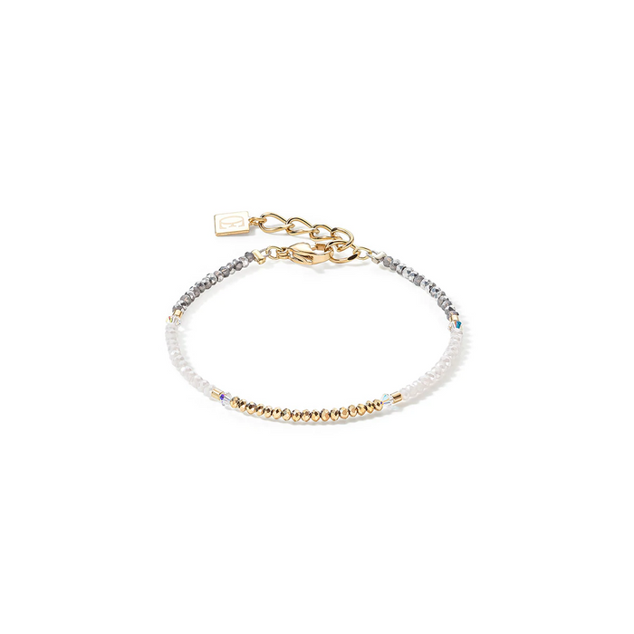 Coeur de Lion Small Crystal Bracelet in Gold, White and Grey