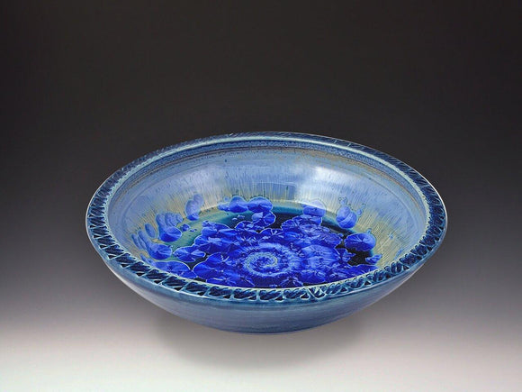 Small Textured Platter in Sky Crystal Blue by Indikoi