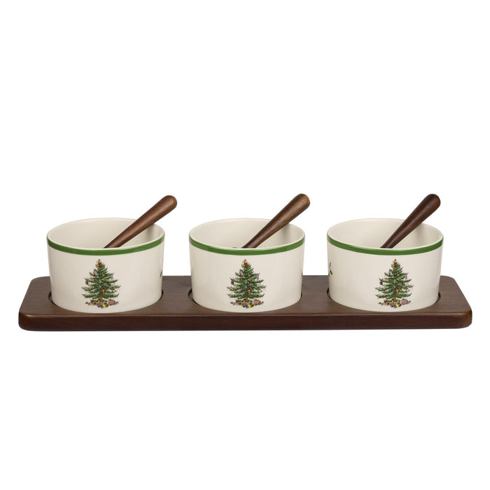 Spode Christmas Tree 7 Piece Condiment Set