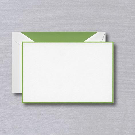 Crane Paper Spring Green Bordered Pearl White Boxed Cards