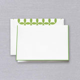 Crane Paper Spring Green Bordered Pearl White Boxed Notes with Verdant Mod Envelope Liner