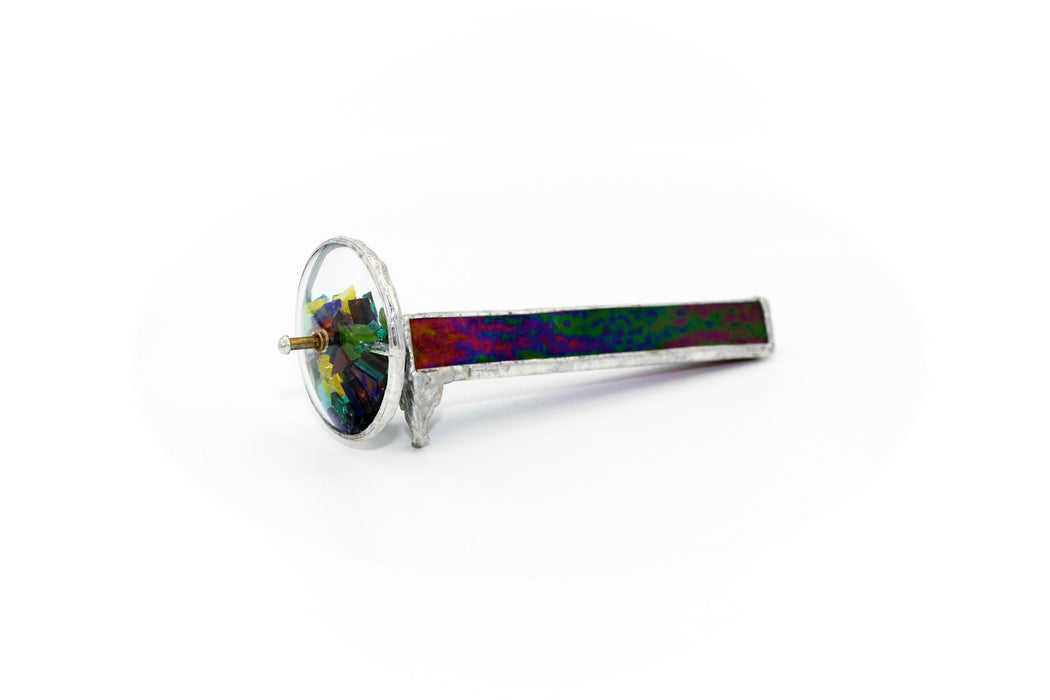 Stained Glass Kaleidoscope Iridescent Purple Green