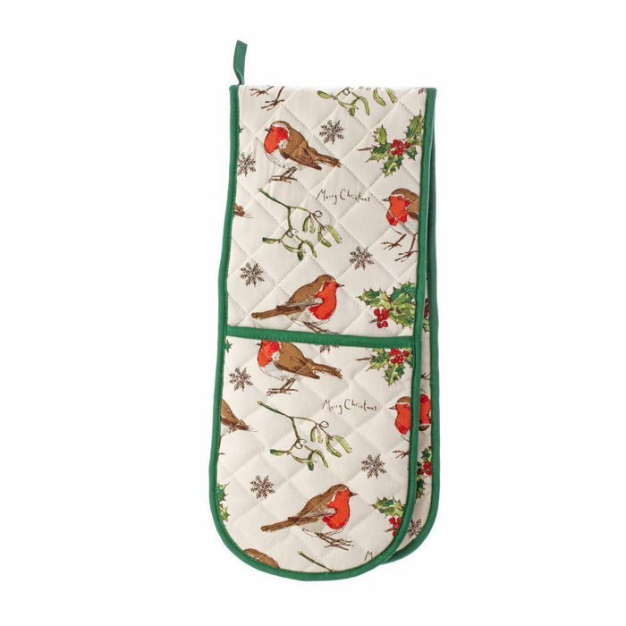 Ulster Weavers Double Oven Glove - Madeline Floyd Robins & Holly - Christmas