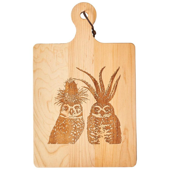 Vicki Sawyer Artisan Maple Cutting & Cheese Board Desert Couple 16"x10"