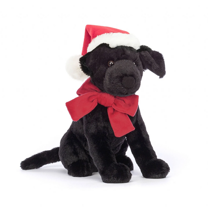 JellyCat Winter Warmer Pippa Black Labrador Plush Toy